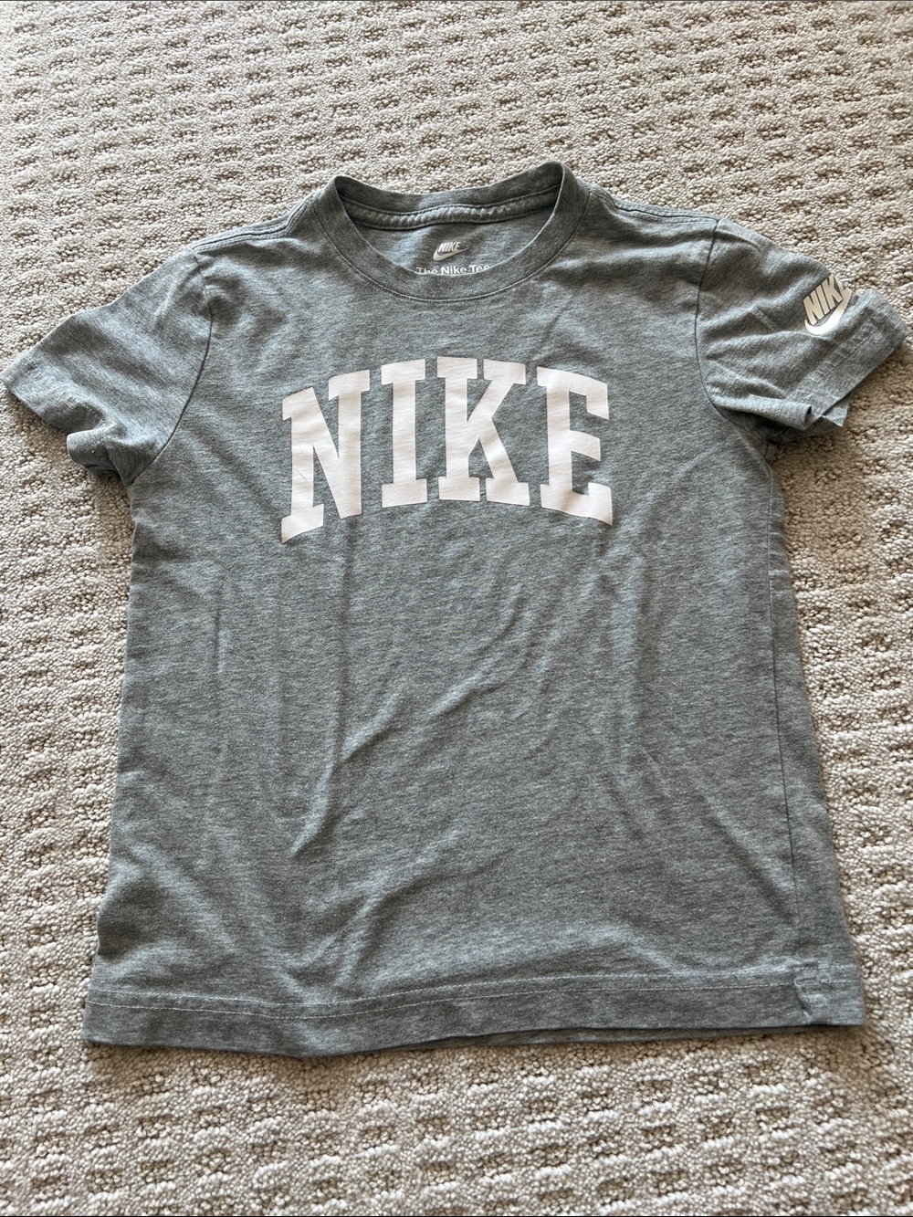 Nike Gray Short-Sleeve Tee with White Logo